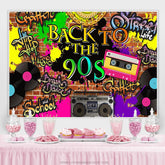 Lofaris 90S Hip Hop Graffiti Brick Retro Radio Fashion Birthday Backdrop